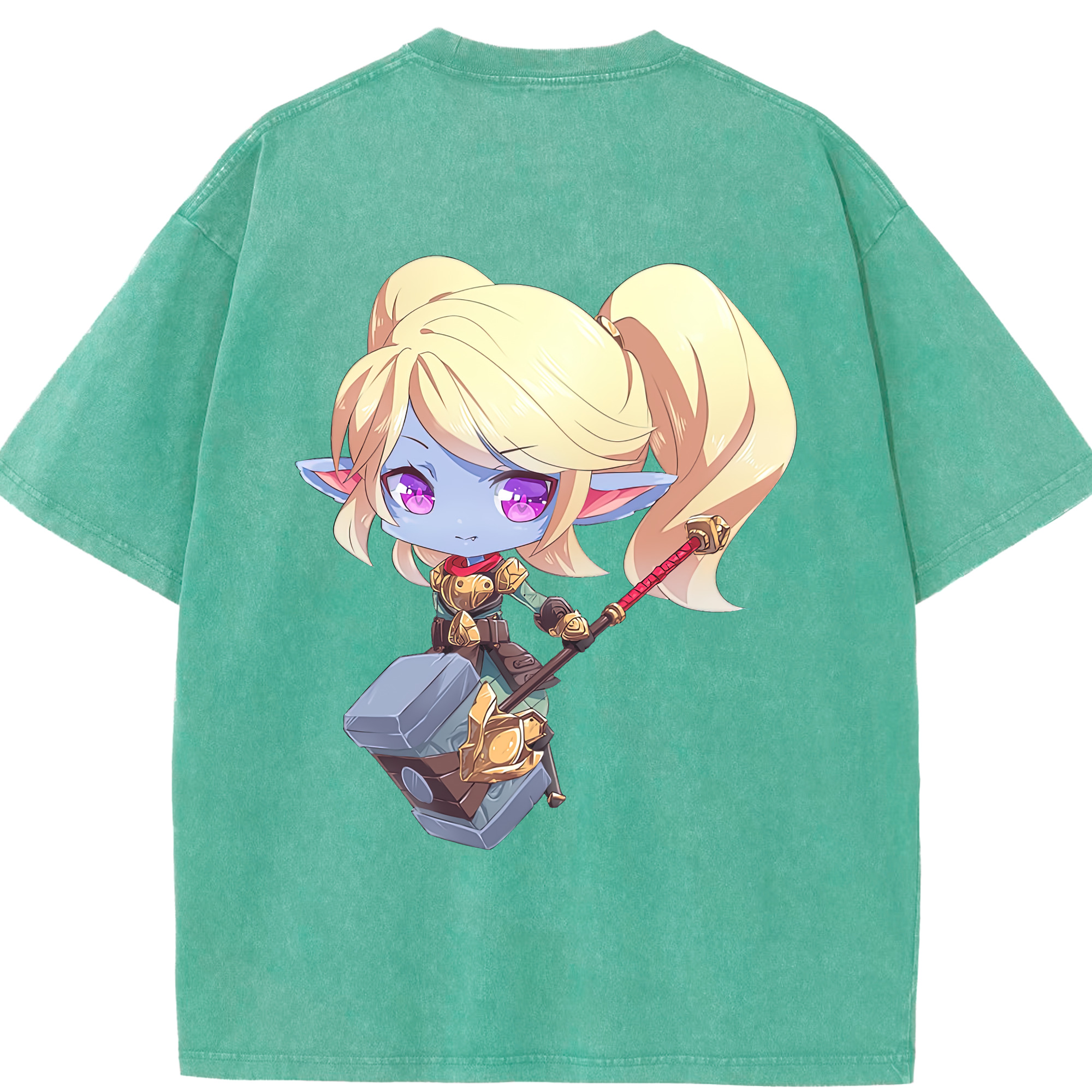 リーグ・オブ・レジェンド League of Legends LOL 綿100% ヴィンテージ風 半袖Tシャツ（背面プリント）